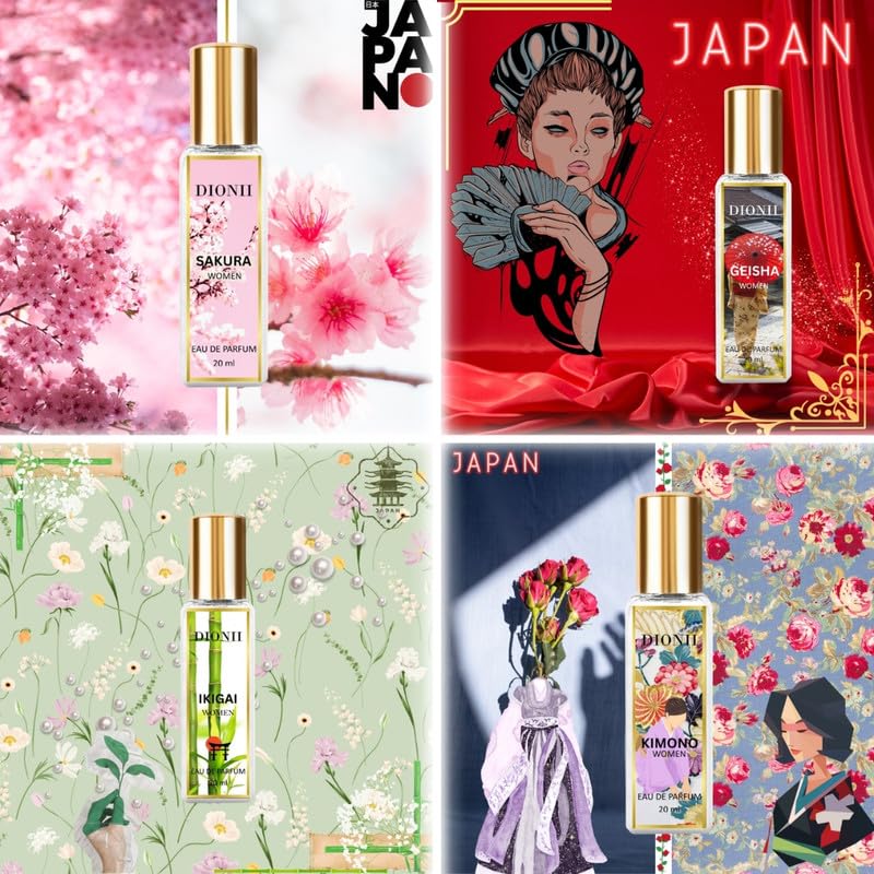 Dionii JAPAN EDIT Eau De Parfum Gift Set for Women | Around The World Collection Perfume Set | Long Lasting Fragrance (4 x 20ml Each)