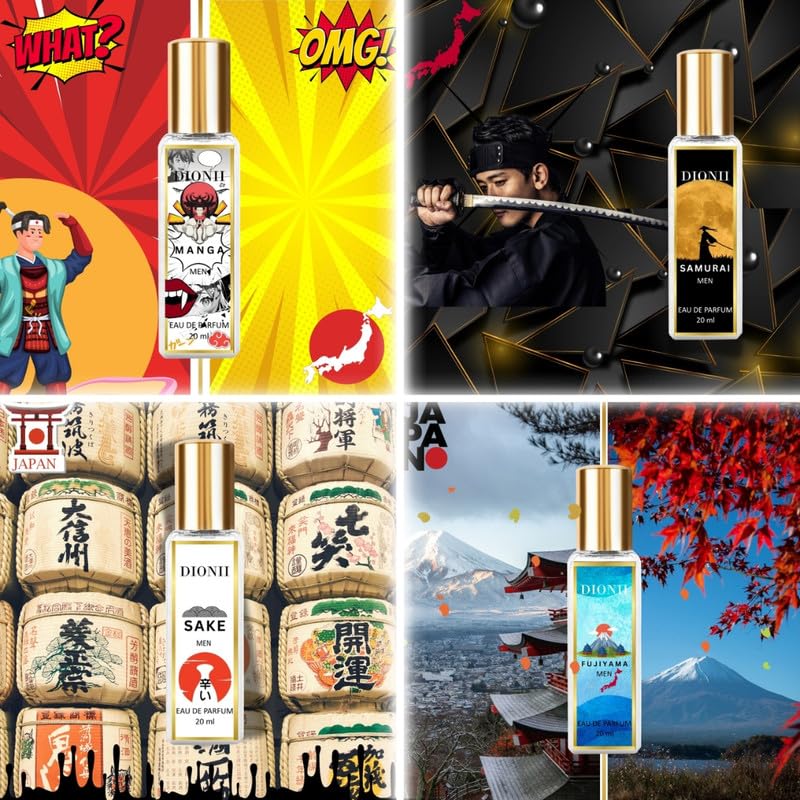 Dionii JAPAN EDIT Eau De Parfum Gift Set for Men | Around The World Collection Perfume Set | Long Lasting Fragrance (4 x 20ml Each)