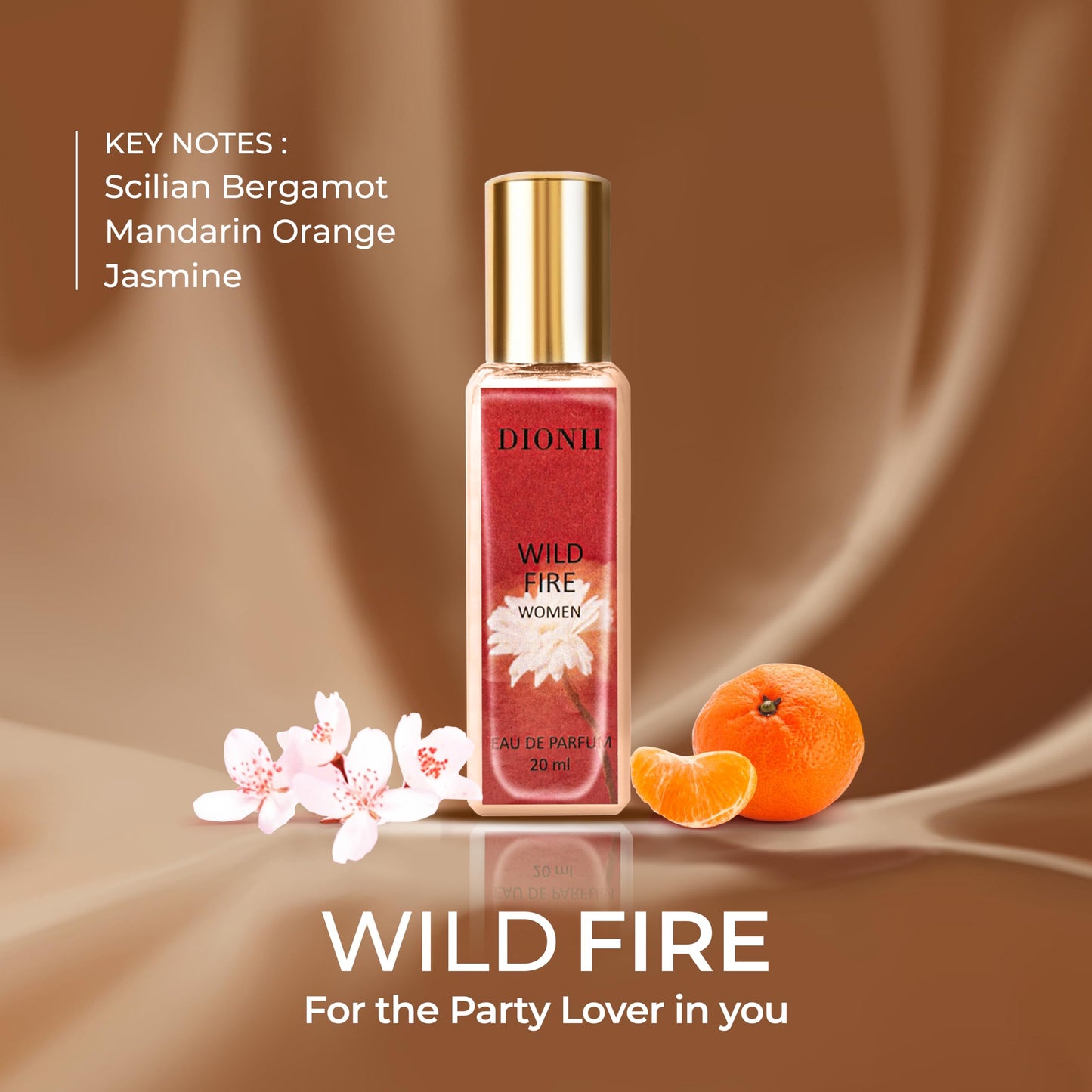 Dionii Eau De Parfum Rakhi Gift Set for Women | DAMSEL, SEA NYMPH, BLOSSOMS, WILDFIRE Perfume | Long Lasting Fragrance (4 x 20ml Each)