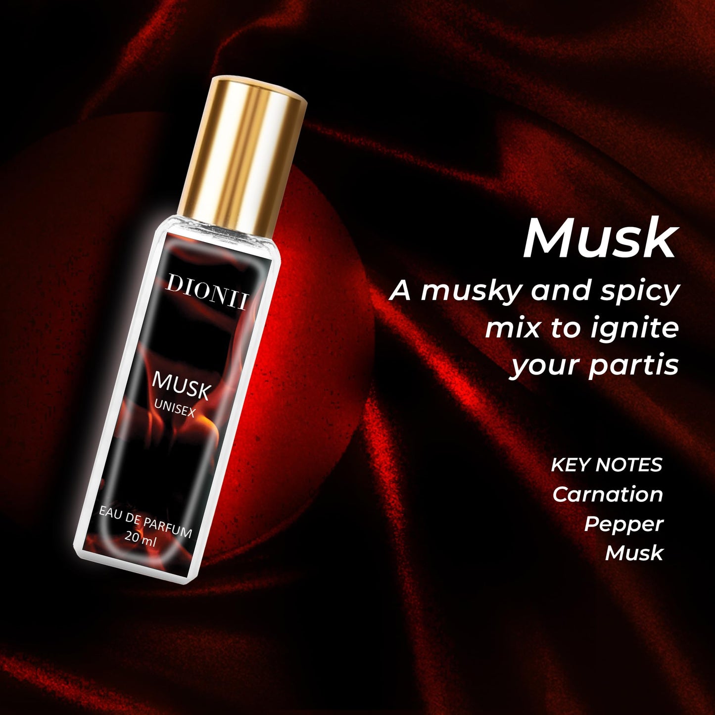 Dionii Eau De Parfum Gift Set for Men and Women | MUSK, AURORA, SENSUOUS OUD, NIMBUS Perfume Set | Long Lasting Fragrance (4 x 20ml Each)