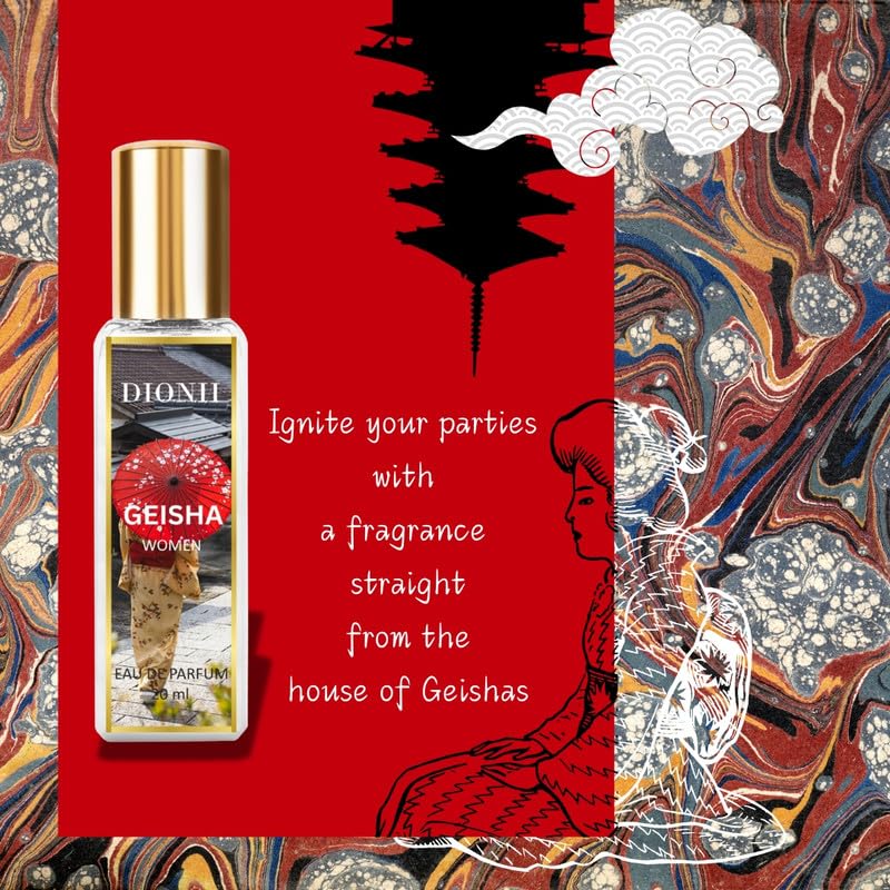 Dionii JAPAN EDIT Eau De Parfum Gift Set for Men and Women | GEISHA, KIMONO, FUJIYAMA, MANGA | Long Lasting Fragrance (4 x 20ml Each)