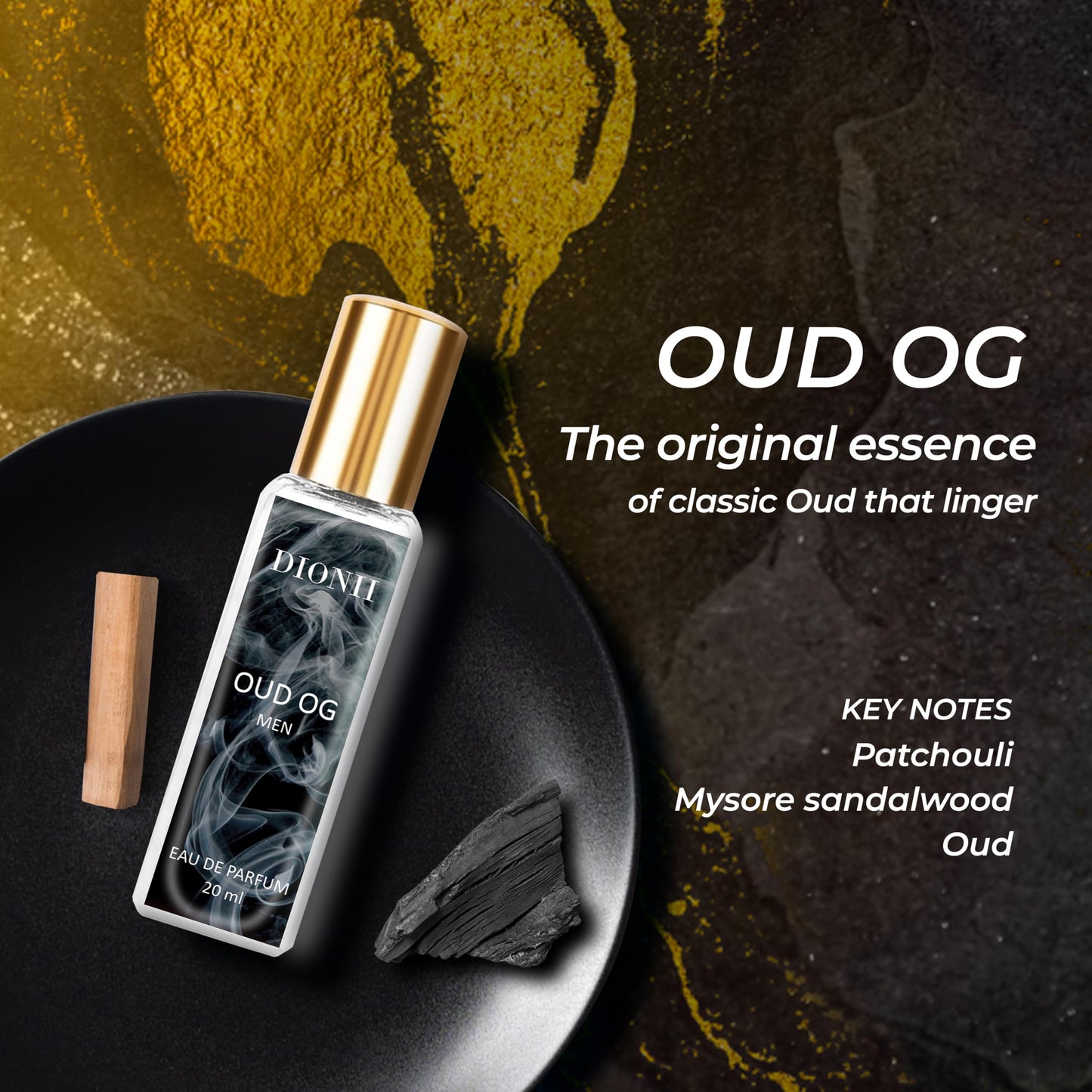 Dionii Eau De Parfum Gift Set for Men | OUD OG, R.A.W, CONQUEST, OCENOS Perfume Set | Long Lasting Fragrance (4 x 20ml Each)